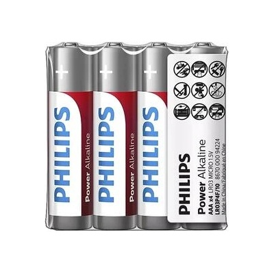 Philips Батерии Philips Power Alkaline батерия LR03 AAA, 4-foil (LR03P4F/10)
