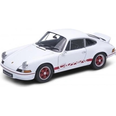 Welly Carrera Porsche 911 RS 1973 model bílé s pruhem modrým 1:34