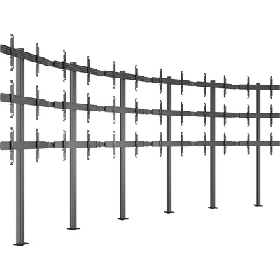 Multibrackets Стойка за видео стена MBFMC 6x3U Multibrackets MB-4653, 32-65", регулируеми рамена, макс. 30 кг/стелаж, подов монтаж, чер (7350105214653)