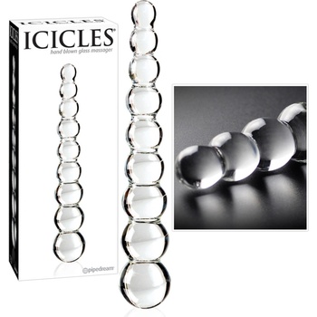 Image 1 of Icicles No. 2 - стъклено дилдо с кълбета (прозрачно)