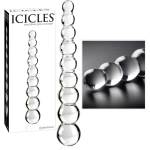 Icicles No. 2 - стъклено дилдо с възелчета - прозрачно