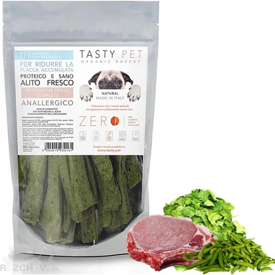 Tasty pet Dentální TYČKY s vepřovým a špenátem 80 g