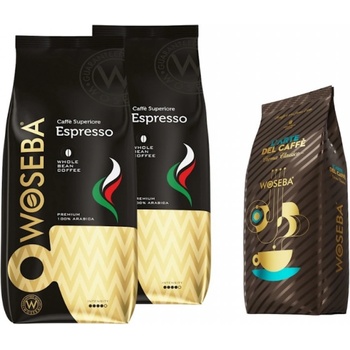Image 1 of WOSEBA Espresso кафе на зърна 2 кг + подарък Crema Classico кафе на зърна