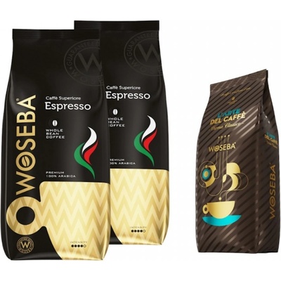 WOSEBA Espresso кафе на зърна 2 кг + подарък Crema Classico кафе на зърна