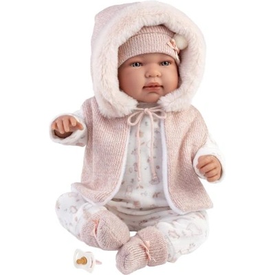 Llorens 84486 NEW BORN - реалистична кукла бебе със звуци и меко текстилно тяло - 44