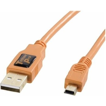 Tether Tools CU5451 USB 2.0 A/MiniB 5 Pin, 4,6m, oranžový