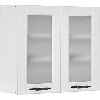 Matis Кухненски шкаф горен с две витрини contempo v80/s бял