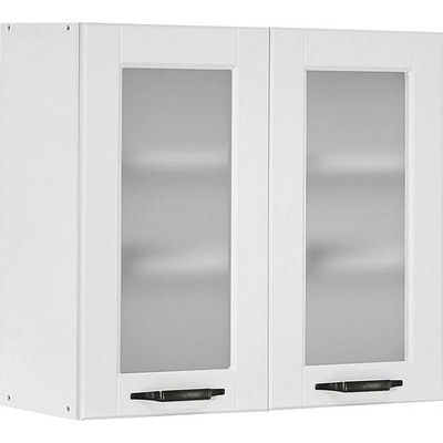 Matis Кухненски шкаф горен с две витрини contempo v80/s бял