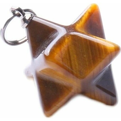 Nefertitis Tygří oko přívěsek Merkaba hvězda NF14965