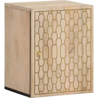 vidaXL Стенен шкаф за баня 38x33x48 см масивно мангово дърво (358268)