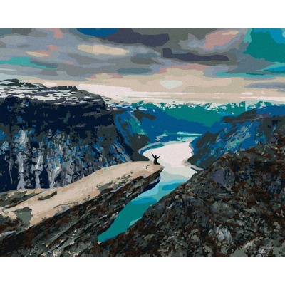 Zuty Malování Podle Čísel Muž Na Horském Útesu 80 x 100 cm Plátno Rám