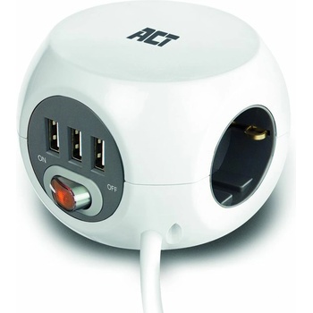 ACT 3 Plug + 3 USB 3 m Switch (AC2410)