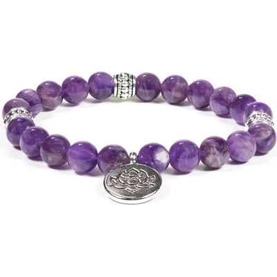 Milujeme Kameny ametyst s přívěskem lotosu kulička NK14