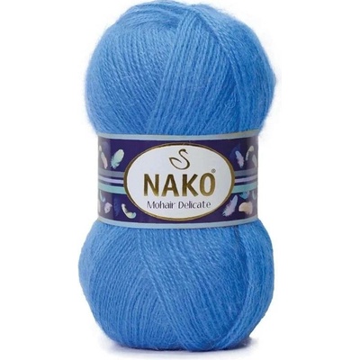 Pletací příze Nako Mohair Delicate 6121 - modrá