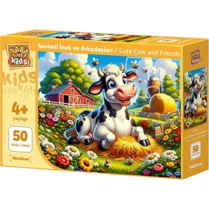 Art Puzzle Детски пъзел Art Puzzle от 50 XXL части - Сладка крава и приятели (35321) - baby