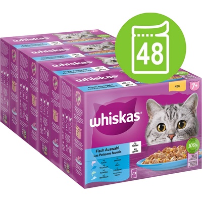 Whiskas Senior 48 x 7+ hydinový výber v omáčke 85 g