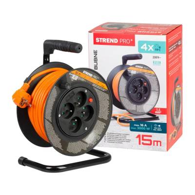 Kábel Strend Pro DG-FB04 predlžovací, L-15 m, na bubne, prierez 1,5 mm2