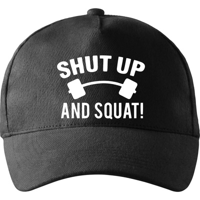 Shut up and squat so zahnutým šiltom a mosaznou sponou Čierna