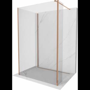 Mexen Kioto стена за душ Walk-in 90 x 90 x 30 см, прозрачна, розово злато - 800-090-090-221-60-00-030 (800-090-090-221-60-00-030)