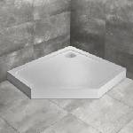 Radaway Петоъгълно душ корито Radaway Doros PT E Compact Stone 90x80 см бял акрил дясно (SDRPTP9080-05-04SR)