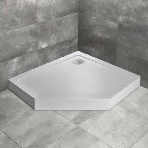 Radaway Петоъгълно душ корито Radaway Doros PT E Compact Stone 90x80 см бял акрил дясно (SDRPTP9080-05-04SR)