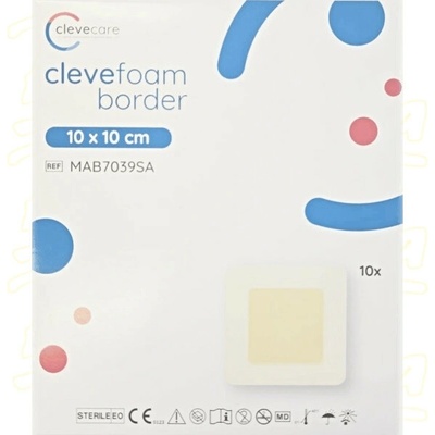 Clevecare Clevefoam Border pěn.krytí 10 x 10 cm 10 ks