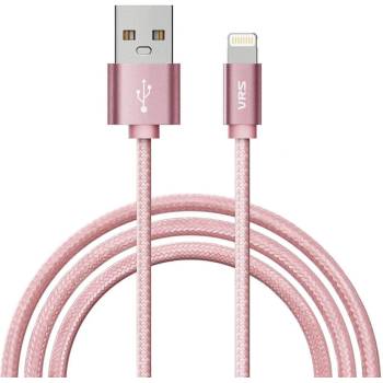Verus Sync and Charge Lightning - плетен Lightning кабел за iPhone, iPad, iPod (розово злато)