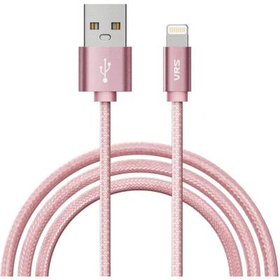 Verus Sync and Charge Lightning - плетен Lightning кабел за iPhone, iPad, iPod (розово злато)