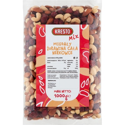 KRESTO Mix Mandle brusnice celá kešu 1000 g