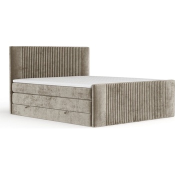 Maison de Reve Светлокафяво боксспринг легло 160x200 cm с място за съхранение Bergamo - Maison de Rêve (BERGAMO160_MDR_P0_LOT30_M15_LOT30_T14_L1)