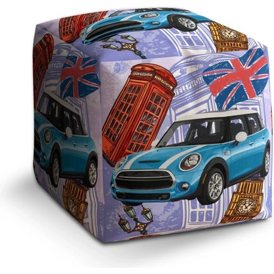 Sablio Taburet Cube Mini sedan Londýn: 40x40x40 cm