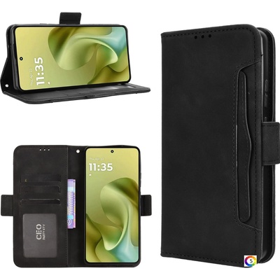 Motorola Moto G86 5G / Power 5G Magnetic Wallet Кожен Калъф и Протектор, Слот за Карти (Черен, Тъмносин, Червен, Кафяв, Розов)