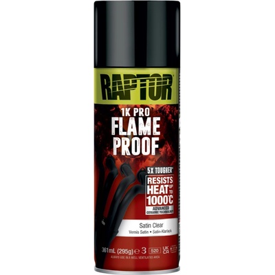 Raptor 1K Flameproof žiaruvzdorná farba v spreji 295 g satin clear