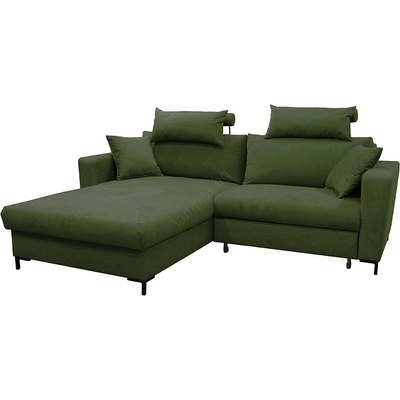 Filex Разтегателен l-образен ъглов диван с място за съхранение horta, ляв, зелен (ff0029)