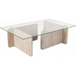 ASIR GROUP Холна маса ESCAPE 105x65 см бежова/прозрачна (AS3398)
