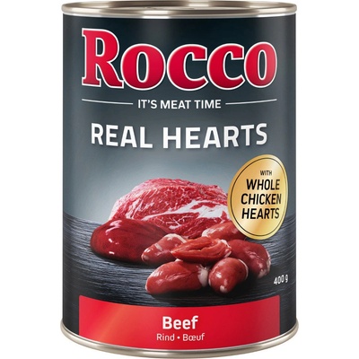 Rocco Real Hearts hovězí s celými kuřecími srdci 24 x 400 g