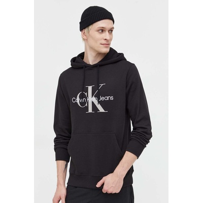 Calvin Klein Памучен суичър Calvin Klein Jeans в черно с качулка принт J30J320805 (J30J320805)