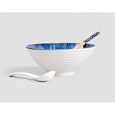 Homla Sada na ramen Salado modrá s hnědým okrajem 21 cm