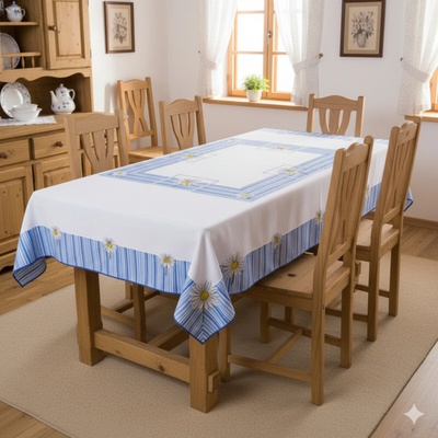 Forbyt Ubrus celoroční Kopretina modrý 50x100 cm