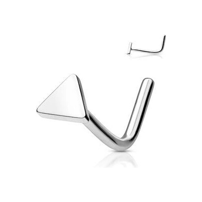 Šperky4U zahnutý piercing do nosu triangl N0160-ST