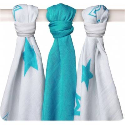 Kikko bambusové BMB Turquoise Stars MIX 70 x 70 3 ks