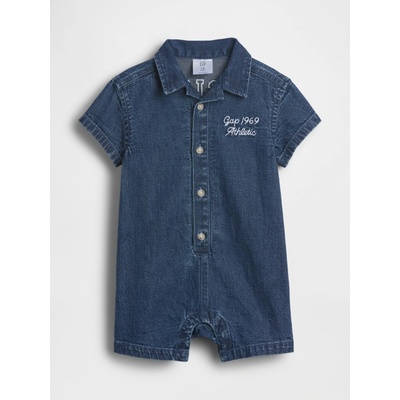 GAP Baby džínsové body s logom Tmavomodrá