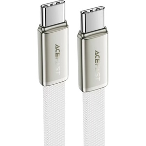ACEFAST Кабел за данни Acefast (C24-03) - Type-C към Type-C, 60W, плосък дизайн, 1.2м - Бял