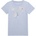 GUESS Бледо синя тениска с къс ръкав за момиче със сребристо лого и цветя Guess