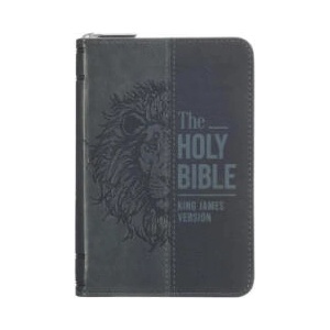 KJV Bible Mini Pocket Faux Leather, Black/Gray W/Zipper (ISBN: 9781639529988)