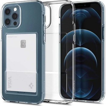 Image 1 of Spigen Crystal Slot Case - силиконов (TPU) кейс с отделение за кр. карти за iPhone 12 Pro Max (прозрачен)