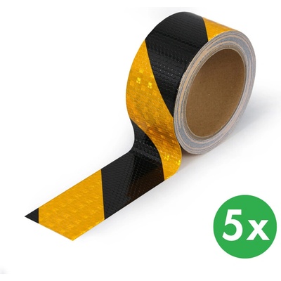 B2B Partner reflexní výstražná páska 50 mm x 10 m 5 ks černo žlutá – Zboží Dáma