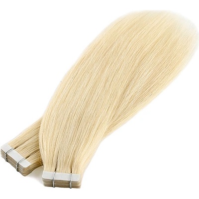 Vlasové PU pásky Tape in na prodlužování vlasů 40cm 613 nejsvětlejší blond – Zboží Dáma
