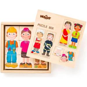 Woodyland Puzzle Хора и професии от цял свят в д-р кутия (90329)