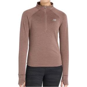 New Balance Дамско яке за бягане New balance Women's Athletics Heat Grid 1/2 Zip Longsleeve - Earth Shadow - размер XL (128-0569-0215)